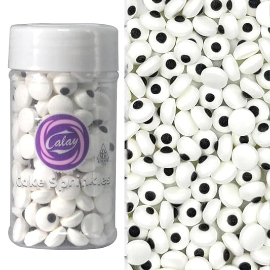 PhilaeEC Small Candy Eye Eyeball Sprinkle Halloween Edible for Cake Decoration 1CM Eyes Candy Baking Cookie Cupcake Toppers Decoration Halloween Christmas Valentines Supplies