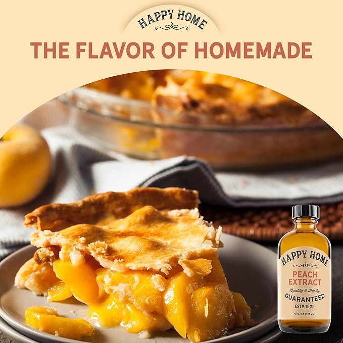 Happy Home Premium Natural Peach Flavor - Certified Kosher, 4 oz. (Pack of 2)