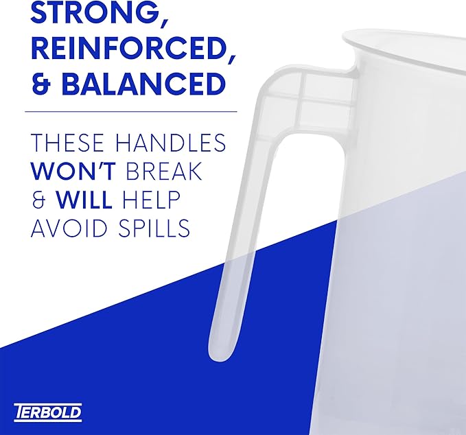 1 Gallon Measuring Pitcher 3-Pack | 3.785 Liter Shatterproof Plastic Large Graduated Mixing Pitchers, 1 Gallon (128 Fl Oz)