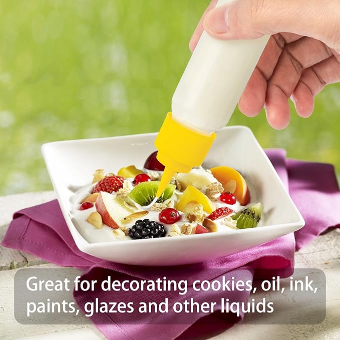 10pcs Squeeze Writer Bottles 30ml/60ml Plastic Icing Bottles Small Easy Squeeze Bottle 1 And 2 Ounce For Cakes Cookie Decorating, Food Coloring, Food DIY & Ice Cream Decoration