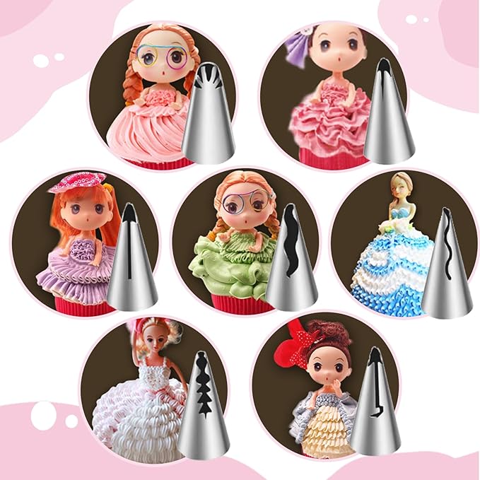 8 Pcs Cake Tips for Decorating Set, Stainless Steel Piping Tips for Icing Frosting and Baking, Suitable for Cupcakes Cookies and Pastry Decorating Pasteles Home Bakers