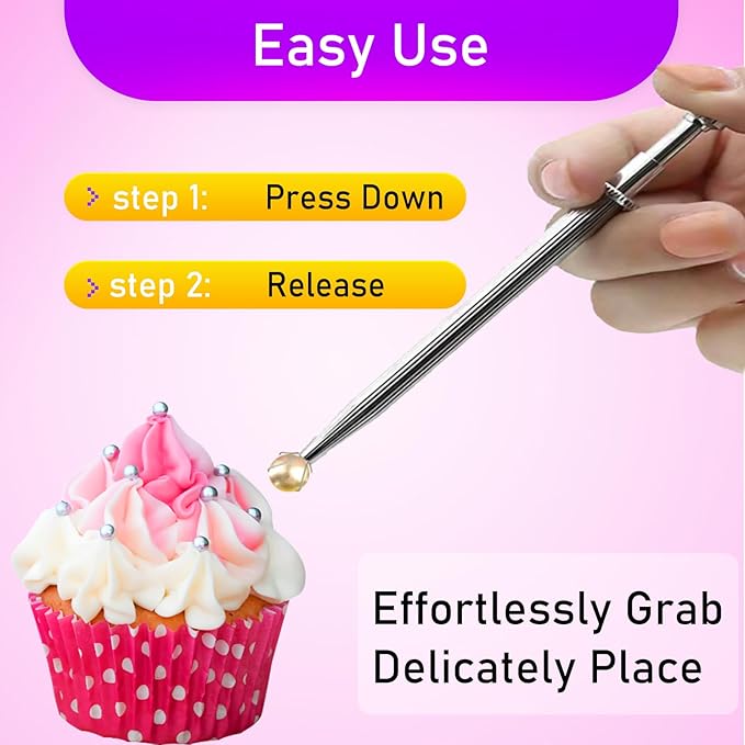 HIFUNBK Gold Sprinkles and Precision Applicator Kit, 10 in 1 Mixed Metallic Golden Baking Decorating Set with Sugar Pearl Tweezers for Cake Decoration, 200g (Gold)