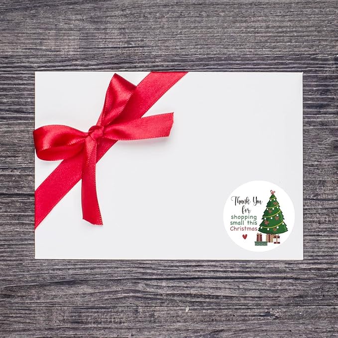 240 Cute Thank You for Shopping Small Envelopes Stickers - Christmas Theme Business Stickers