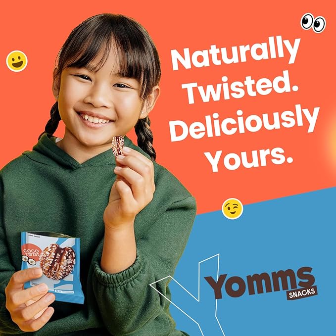 Yomms Coco Twist Pecans Halves – Low Sugar Healthy Dessert Snack | Sweet Coconut & Crunchy Pecan Snack | Lightly Sweetened, Honey Roasted Mixed Nuts | Great for Snacking, Salads - 1.3oz - Pack of 6