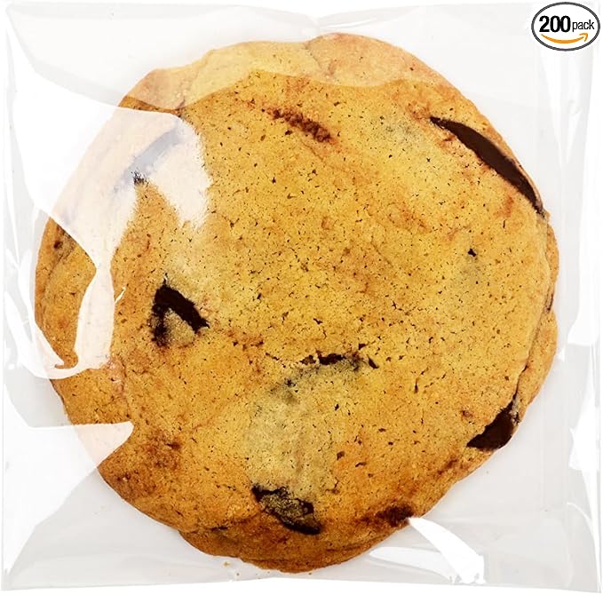 Wowfit 200 Count 4x4 Inch Clear Cellophane Plastic Bags, Resealable Self-Sealing Cello Bags Good for Individual Cookies, Decorative Wrappers, Party Favors, Candy and More