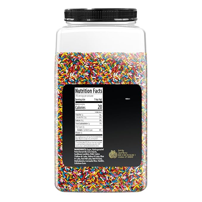 GranAroma Rainbow Sprinkles, 7 lb, Decorative, Cakes & Cupcakes