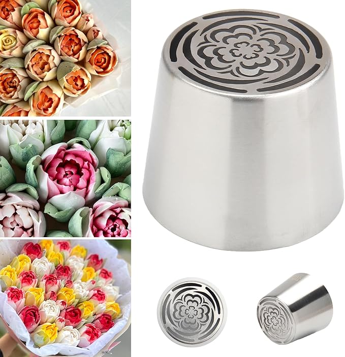 Extra Large Russian Piping Tips for Marshmallows Stainless Steel Flower Frosting Nozzles many styles Cake Decorating Baking tool for Buttercream, Cupcakes Cookies(SL47)