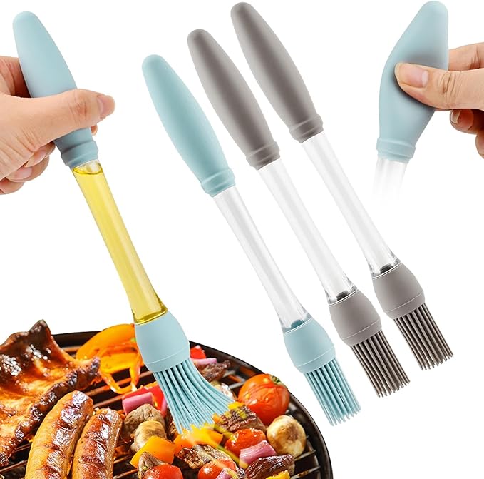 4PCS Silicone Oil Brush Basting Pastry Brushs for Cooking,Heat Resistant-Pastry-Brushes,Baking,Food-Brush Grilling Tool Basting-Brush for Baking Cooking Kitchen Gadget Outdoor Use