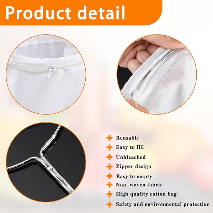 Ultra Fine Mesh Strainer with Stainless Steel Handle, Reusable Food Grade Juice Strainer, Cheesecloth Strainer with Zipper for Nut Milk, Coffee, Butter, Juices and Cheese (Medium)