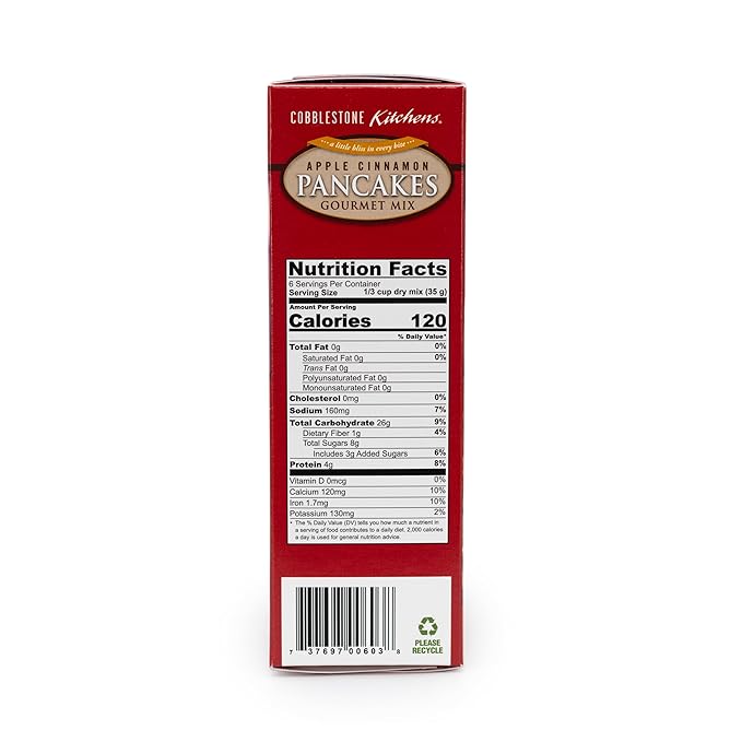 Cobblestone Kitchens | Apple Cinnamon Pancake Mix | Spiced Apple Pancakes | 16 oz Box