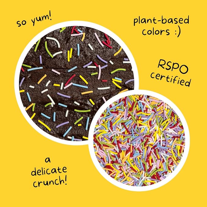 Supernatural Rainbow Crunchies Natural Sprinkles, Crunchy Organic Rainbow Sprinkles, No Artificial Dyes, Vegan, Soy & Gluten Free, Made in USA, 16oz
