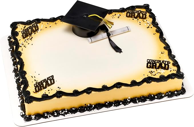 DecoPac Graduation Fusion Mix Candy Sprinkles, 26oz, Fancy Sprinkles in Handheld Container, Edible Black And White Sprinkles For Celebration Cakes, Cupcakes, Cookies and Donuts