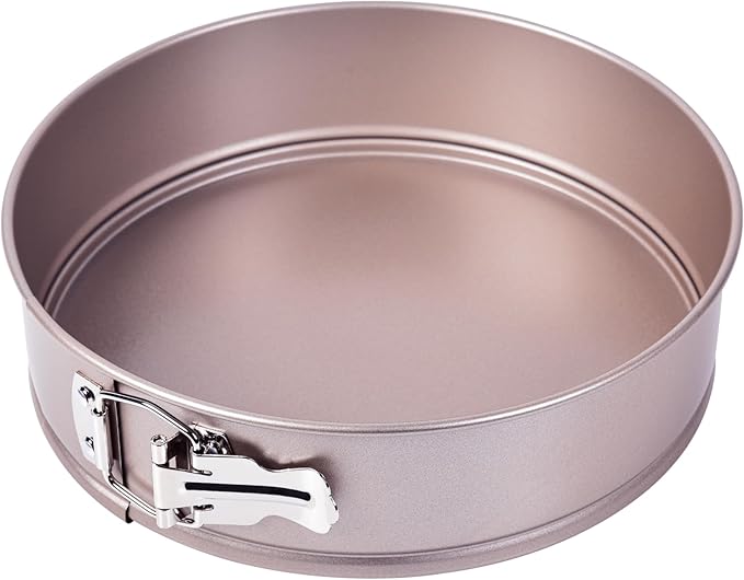 10 Inch Springform Pan, Non-Stick 10 Springform Pan with Removable Bottom, Carbon Steel, Cheesecake (Champagne Gold)