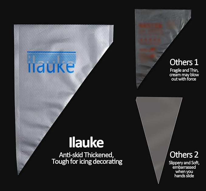 ilauke Piping Bags, 100PCS Pastry Bags 12 inch Anti-Burst Piping Bags Disposable Icing Bags for Cupcake/Cream/Frosting/Cookie/Cake Decorating Supplies