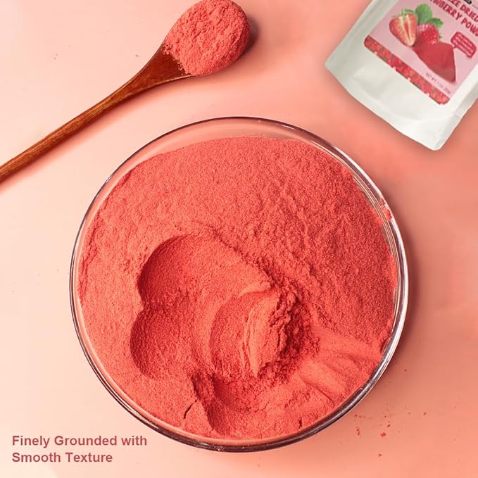Fraunitsh Strawberry Powder 7.05oz | Freeze Dried Strawberries Powder | Natural Fruit Powder Berry Source | Strawberry Flavoring for Drinks, Cakes, Smoothie, Icing | No Sugar Added & No Additives