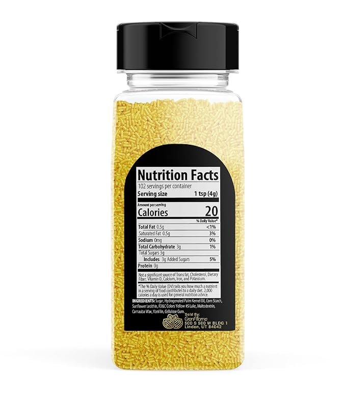 GranAroma Yellow Sprinkles, 14.4 oz, Decorative, Cakes & Cupcakes