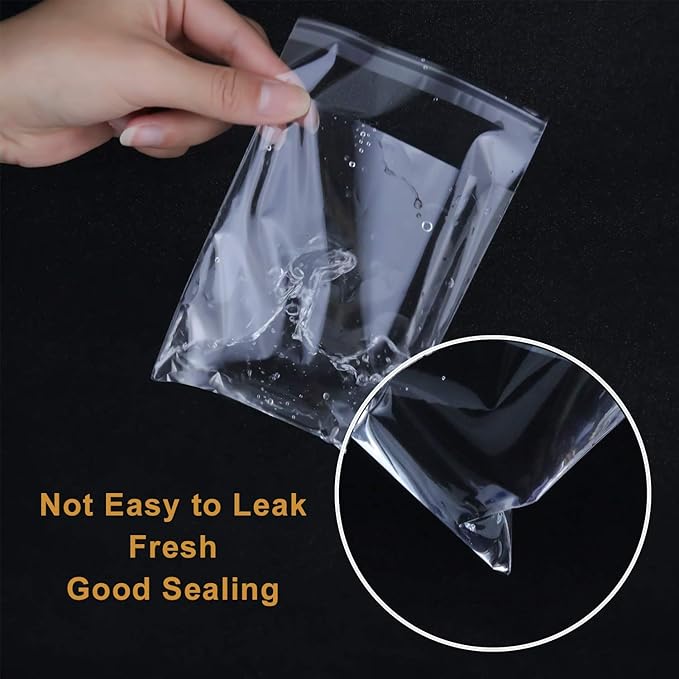 NEOACT 300 PCS 5"x7" Clear Resealable Cellophane Bags Good for Bakery, Candle, Soap, Cookie Poly Bags.