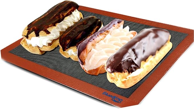 Bluedrop Bread Baking Mat Open Mesh Oven Liner Steaming Mesh Eclair Baking Sheets Perforated Silicone For Half Sheet Size 11-5/8 x 16-1/2 Inch