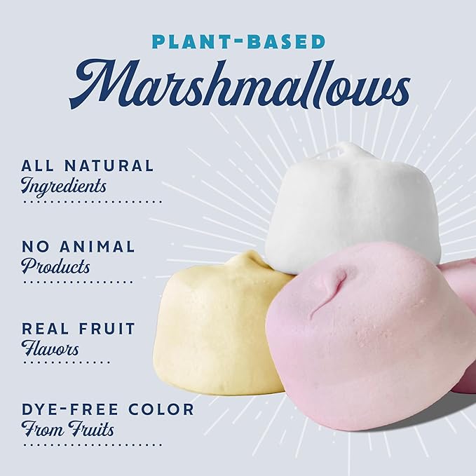 GoodMallow Vegan Marshmallows - Large Kosher Gluten Free Dairy Free Healthy Marshmallows - Natural Gelatin Free for Hot Chocolate, Smores, Baking - Nothing Artificial - Raspberry