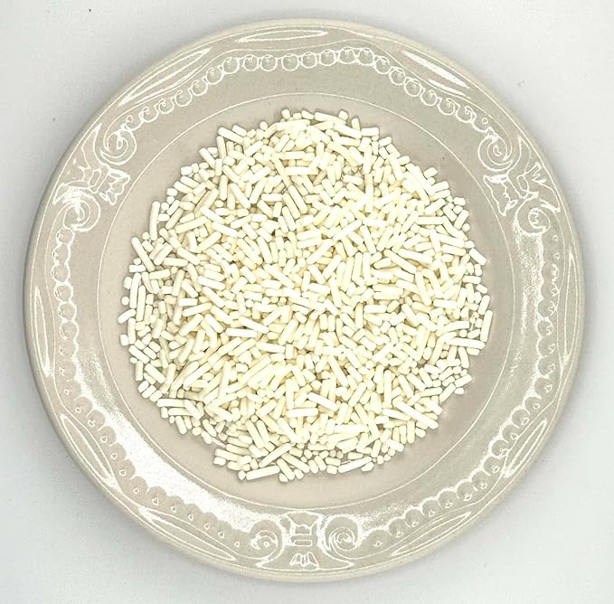 White Sprinkles for Baking Cakes, Cupcakes, Cookie Decorations, Ice Cream and Donut Toppings Edible Decorating Baking Supplies - 4 oz package (White)