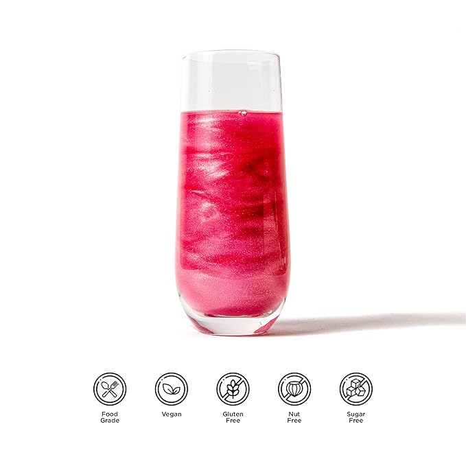 Blacksherbet Rose Pink Edible Glitter for Drinks 5 Grams | KOSHER Certified | Drink Glitter and Luster Dust for Cake, Cake Pops, Edible Glitter Cocktails Food, Cocktail glitter