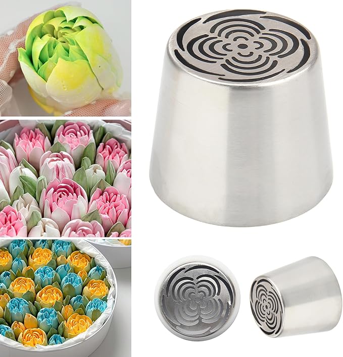 Extra Large Russian Piping Tips for Marshmallows Stainless Steel Flower Frosting Nozzles many styles Cake Decorating Baking tool for Buttercream, Cupcakes Cookies(SL79)