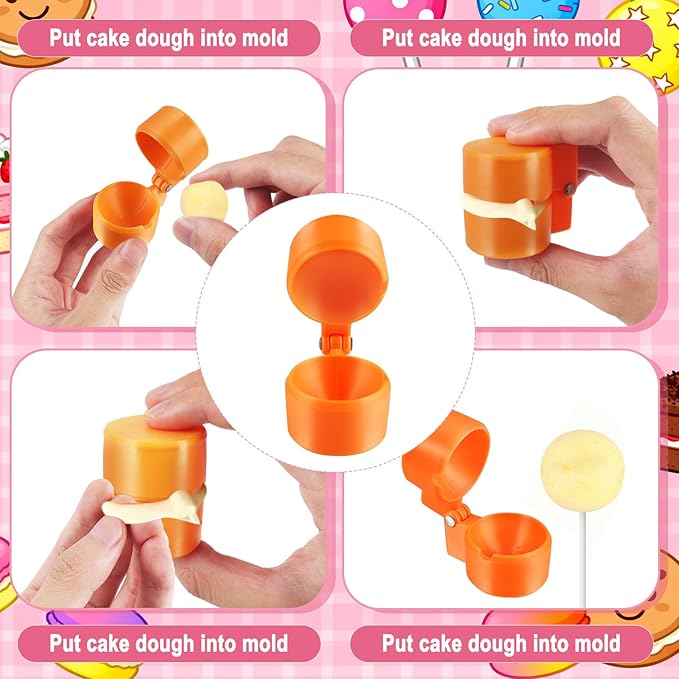 Round Cake Pop Mold Shapes Press Sphere Cake Pop Cutter and Pusher Reusable Cake Molds for Home Baking Birthday Parties Wedding Desserts Make Tool Cakepop DIY Accessories for Baking Enthusiast