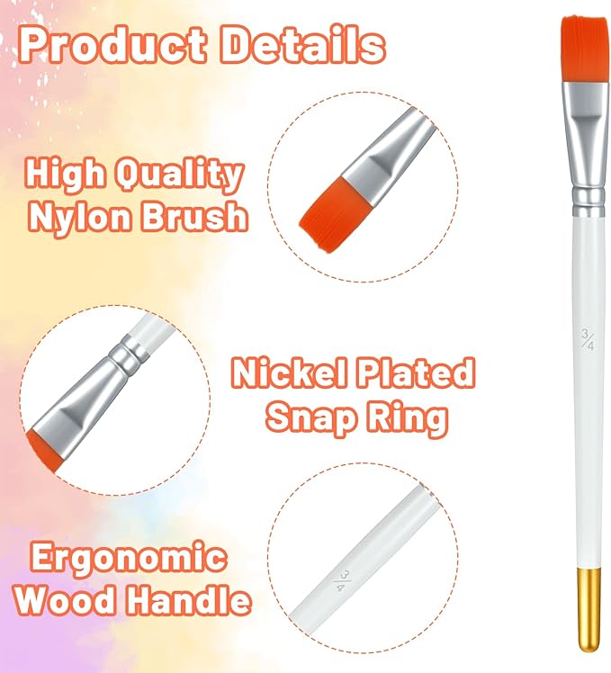 10Pcs Cake Painting Brushes Set, Soft Cake Decorating Brushes Food Safe Cake Paint Brushes for Dusting Edible Glitter, Edible Color Pastry, Cookie, and Cakes Decoration