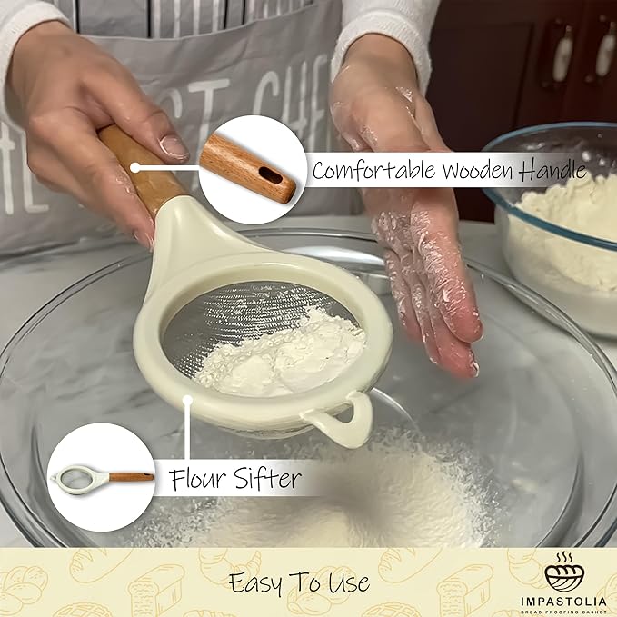 Sourdough Starter Kit With 9" Banneton Bread Proofing Basket Complete Sourdough Bread Baking Supplies with All Bread Making Tools Flour Sifter Dough Scraper Bread Lame Whisk PastryMat Sour dough tool