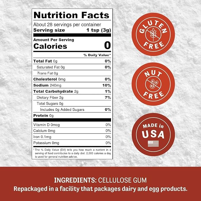 Judee's Gluten Free CMC Powder - 3 Oz Pouch - Gluten Free Dough Enhancer & Fondant Thickener - Ice Crystal Inhibitor for Frozen Foods - Tylose Powder Fondant & Baking Stabilizer