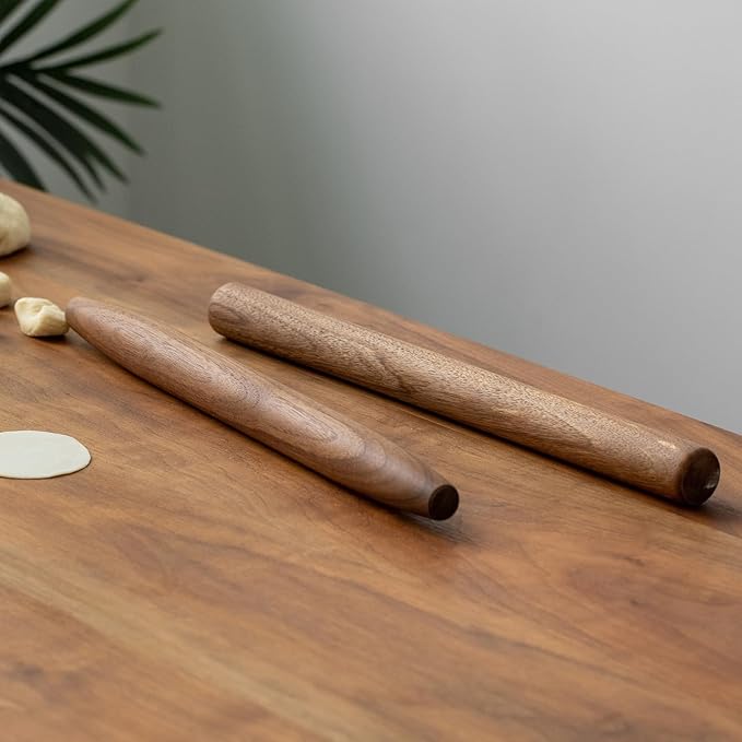 Muso Wood Black Walnut Rolling Pin for Baking (Walnut Dowel 15-3/4 Inch)