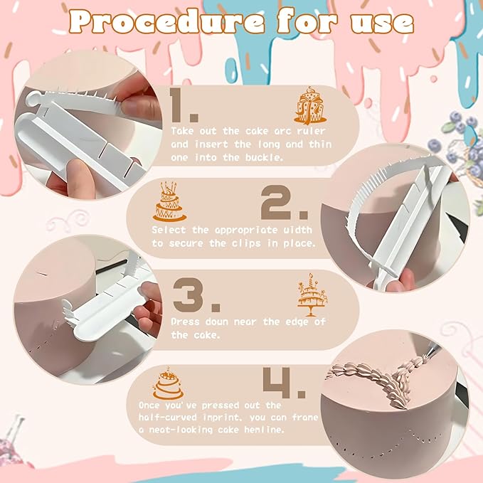 5 Pack Cake Arch Guide Tool, Cake Writing Tools, Convenient for Controlling the Size and Position of the Arc, Convenient for Beginners to Use