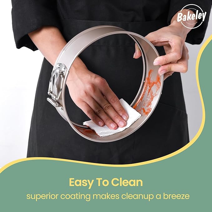 10 Inch Springform Pan, Non-Stick 10 Springform Pan with Removable Bottom, Carbon Steel, Cheesecake (Champagne Gold)