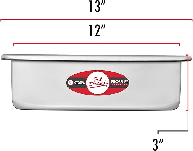Fat Daddio's POB-12163 Anodized Aluminum Sheet Cake Pan, 12 x 16 x 3 Inch