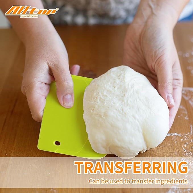 ALLTOP Multipurpose Bench Scraper, Bread & Dough Cutter for Baking – Premium Hard Plastic Bowl Scraper – Essential Kitchen Tools for Homemade Bread & Pastry