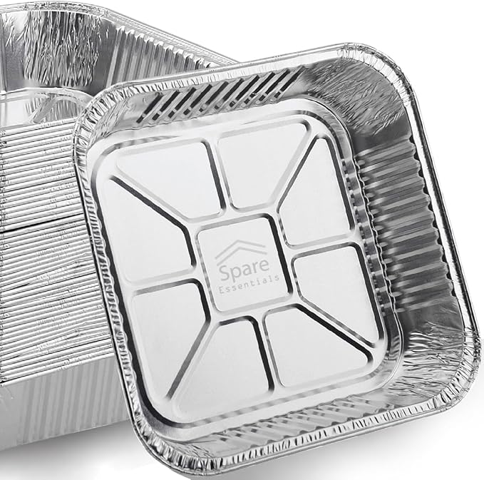 (110 Pack) 8x8 Foil Pans - 8 Inch Square Aluminum Pans - Disposable Baking Pans for Heating, Prepping Food & Baking Cakes - Aluminum Baking Pans Disposable - 8 x 8 Baking Pan - Bottom: 6.5x6.5