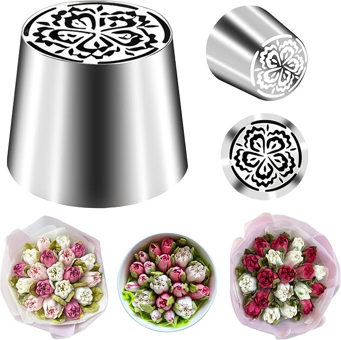 FANTEXY Extra-Large Russian Piping Tips Set,Russian Tips for Cake Decorating,Flower Frosting Nozzles Icing Tips for Frosting Kit,Cake Decorations Flowers,Icing Flowers for Cake Decorating, SL45