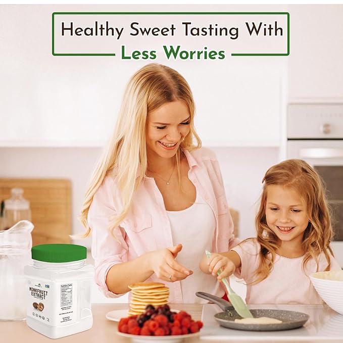 Morning Pep 100% Pure Monk Fruit extract sweetener, No Erythritol, Monkfruit Extract Powder, NON-GMO Project Verified, Keto Certified, OU kosher, No Fillers Zero Calories | Over 1,350 Servings | 15 oz