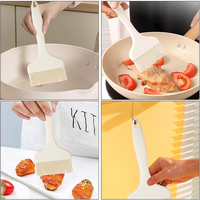 Extra Large Pastry Brush-Silicone Basting Brush for Cooking,Heat Resistant Food Brush for BBQ,Dishwasher Safe Grill Brush (White)