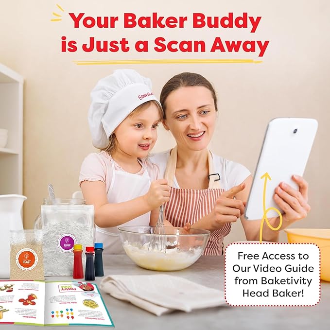 Baketivity 6-Month Baking Subscription Kit for Kids – Pre-Measured Ingredients, Step-by-Step Recipes, Bake-Along Videos, and Hands-On Learning – Fun Gift for Boys & Girls