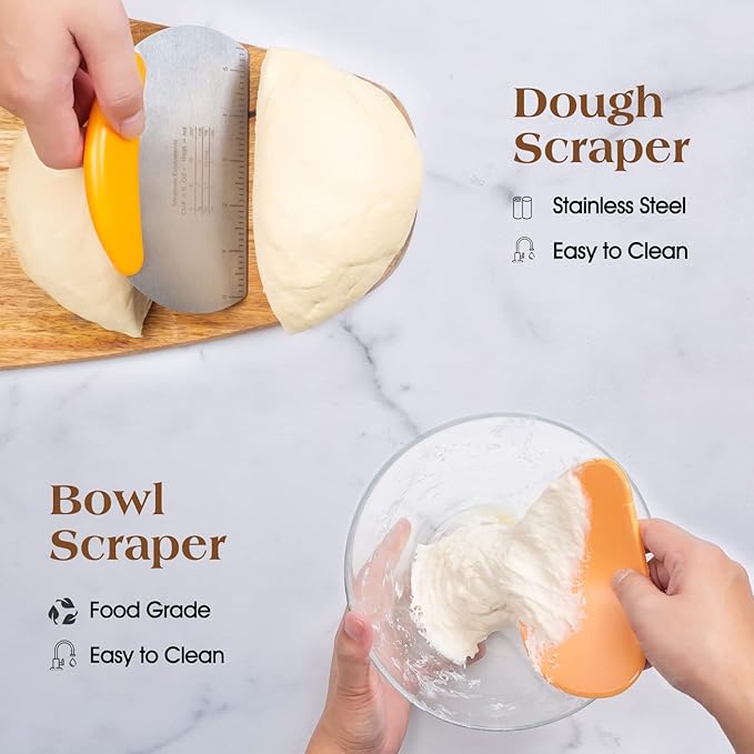 Sourdough Starter Kit, Sourdough Bread Baking Supplies,40oz Sourdough Starter Jar, 9" Round & 10"Oval Rattan Banneton Bread Proofing Baskets Set, Bread baking tools,Silicone bread Sling