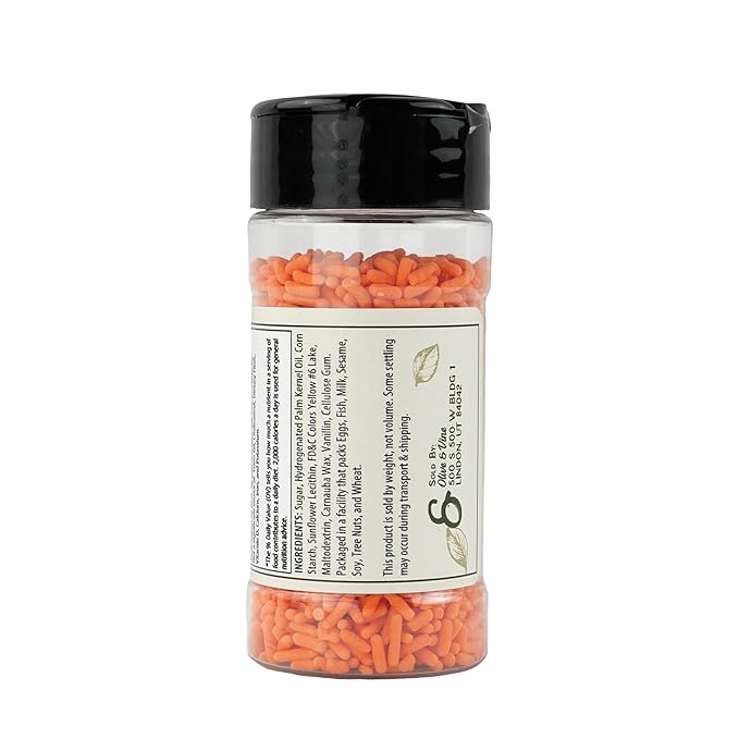 Olive & Vine Orange Sprinkles, For Baking & Desserts, Rich Tradition, Authentic Taste, For Global Recipes (2.56 Ounce)
