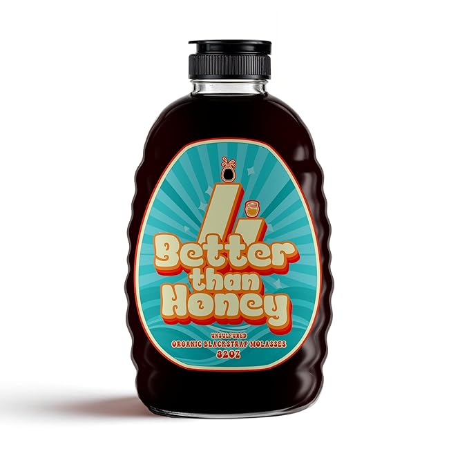 Better Than Honey Organic Blackstrap Molasses 20 Fl oz (32oz weight) – Unsulphured Natural Molasses with Rich Flavor for Baking, Coffee, Smoothies, Pancakes & Everyday Kitchen Use