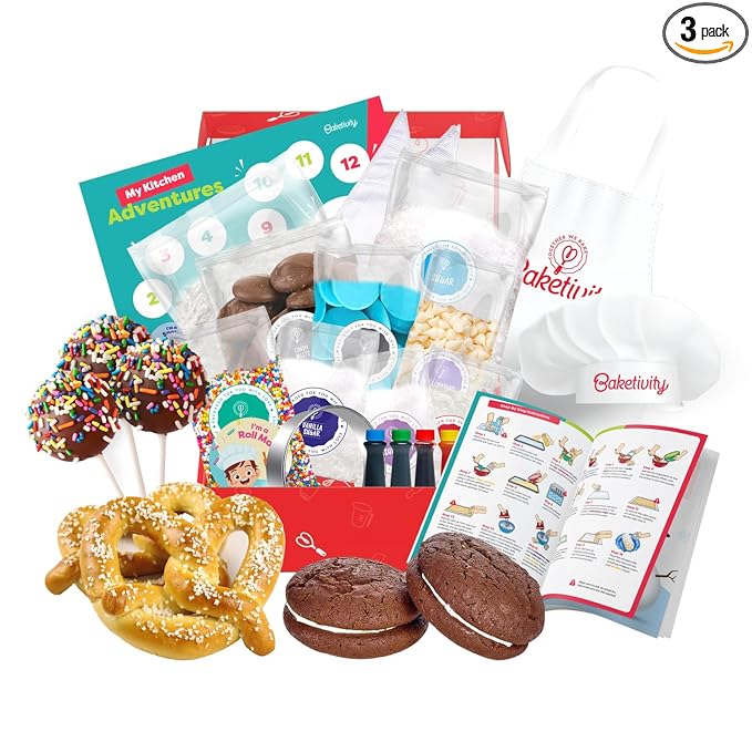 Baketivity 3-Month Baking Subscription Kit for Kids – Pre-Measured Ingredients, Step-by-Step Recipes, Bake-Along Videos, and Hands-On Learning – Fun Gift for Boys & Girls