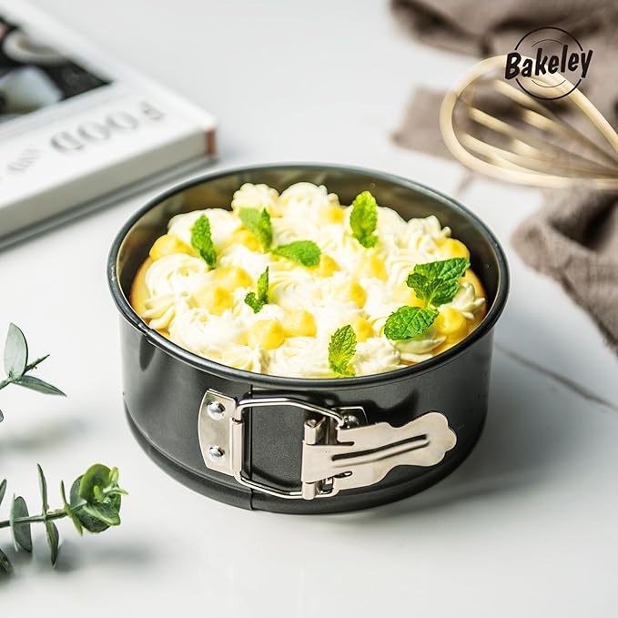Springform Pan 6.5" Nonstick Cheesecake Pan with Removable Bottom Round Baking Cake Pie Mold for Oven 6.5" x 6.5" Black