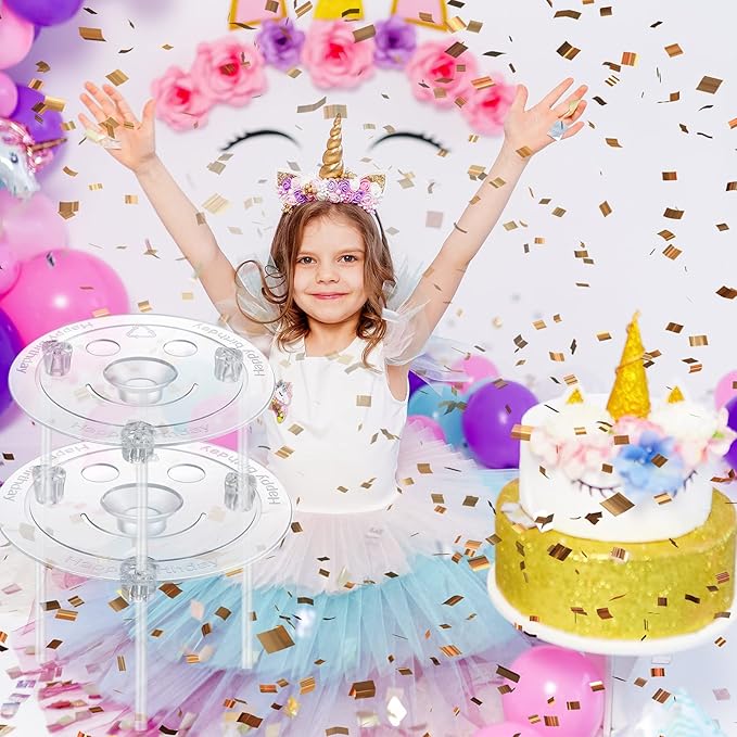 Marsui 68 Pcs Plastic Cake Dowel Rods Set 20 Clear Plastic Dowel Rods12 Stacking and 20 Separator Plates for 4, 6, 8, 10 Inch Cakes