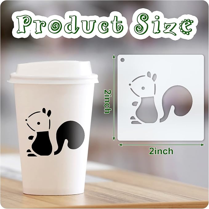 100 Pcs Stencils for Painting on Wood Reusable Stencil Crafts Drawing Templates Holiday Wall Paper for DIY Scrapbook Home 2 x 2 Inch(Animals)