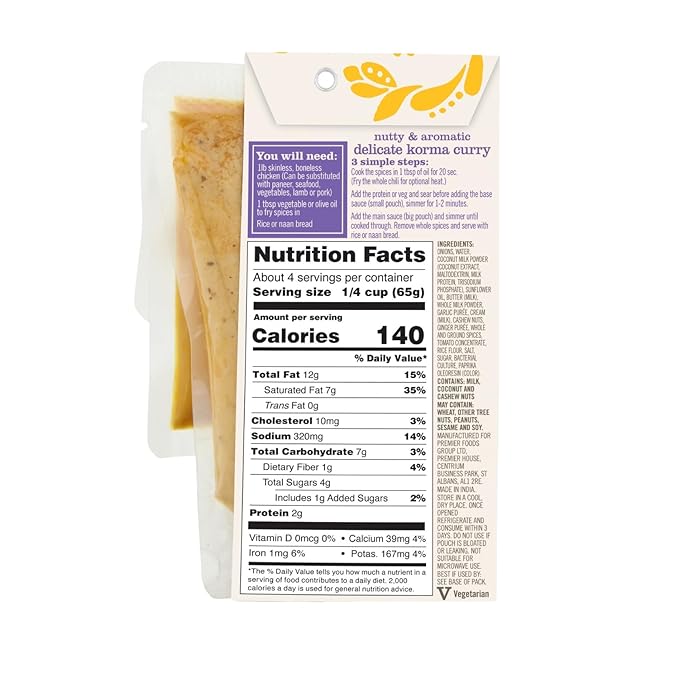 Spice Tailor 3 Simple Steps Restaurant Quality Meals in Minutes Kits Ready in 10 Minutes (3 Pack, Delicate Korma)