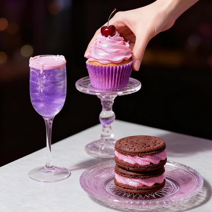 Purple Edible Glitter Spray 5g, Shimmer Edible Glitter for Cocktails, Food Grade Luster Dust for Beverages & Cake Decorating, Drinks, Baking, Chocolate