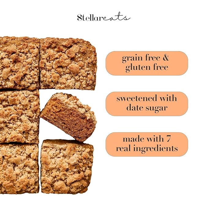 Stellar Eats Grain-Free Coffee Cake Baking Mix | Gluten-Free, Dairy-Free, Plant-Based, Paleo-Friendly, Naturally Sweetened with Date Sugar, Certified Kosher | Almond Flour-Based | 2 Pack